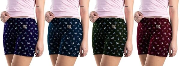 Bloomer Cotton Underwear Boxer Shorts Boyleg Nicker Trunks Daily use Panties for Womens and Ladies (Combo Pack of 4)