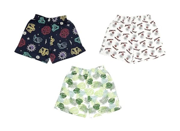 Cotton Printed Shorts of Baby Boys & Girls (Pack of 3) | Regular Unisex Infant Shorts | Casual Shorts/Trousers for Babies