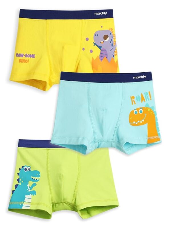 Boys Boxers (Pack of 3) - Soft Cotton Underwear Trunks, Phthalate-Free Prints, Double Layer Gusset, No Ride Up, Sizes 2-16 Years