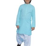 AJ DEZINES Boys Ethnic Kurta Pajama Set | Cotton Full Sleeve Chikankari Kurta with Sequins | Traditional & Festive Wear | Mandarin Collar, Regular Fit | Special Occasion Outfit...