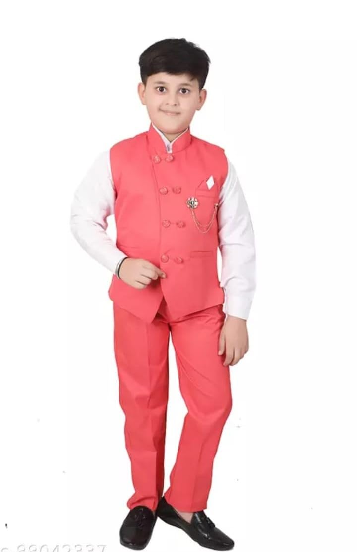 Akshita Trading Kids Shirt, Waistcoat and Pant for Boys
