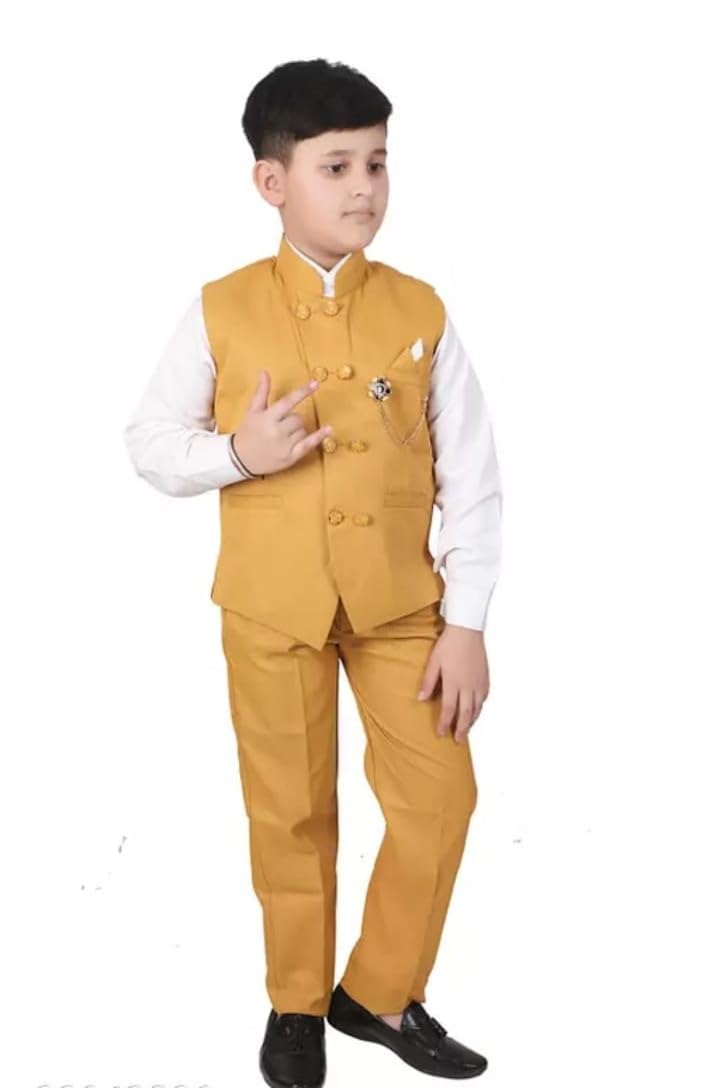 Akshita Trading Kids Shirt, Waistcoat and Pant for Boys