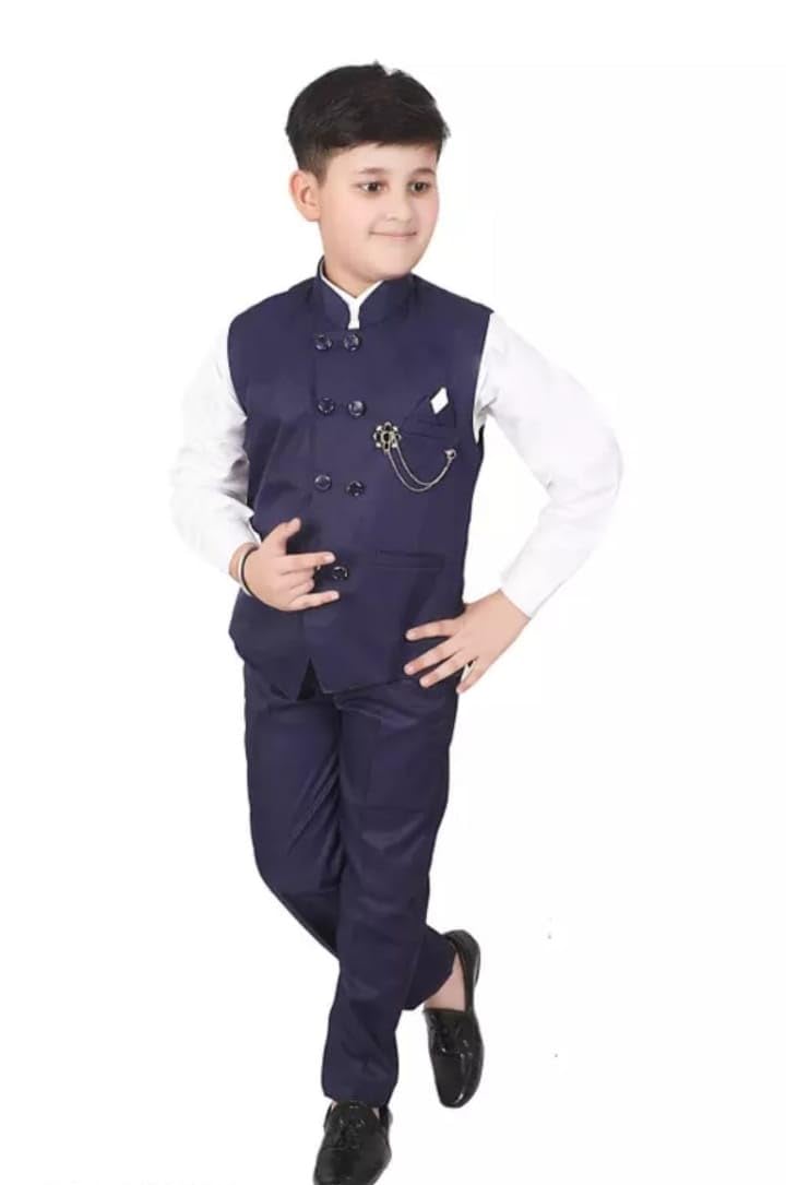Akshita Trading Kids Shirt, Waistcoat and Pant for Boys