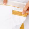 All Size Adjustable Mens traditional White Cotton Pocket Dhoti with Gold Zari Border (28 to 44 Inches)