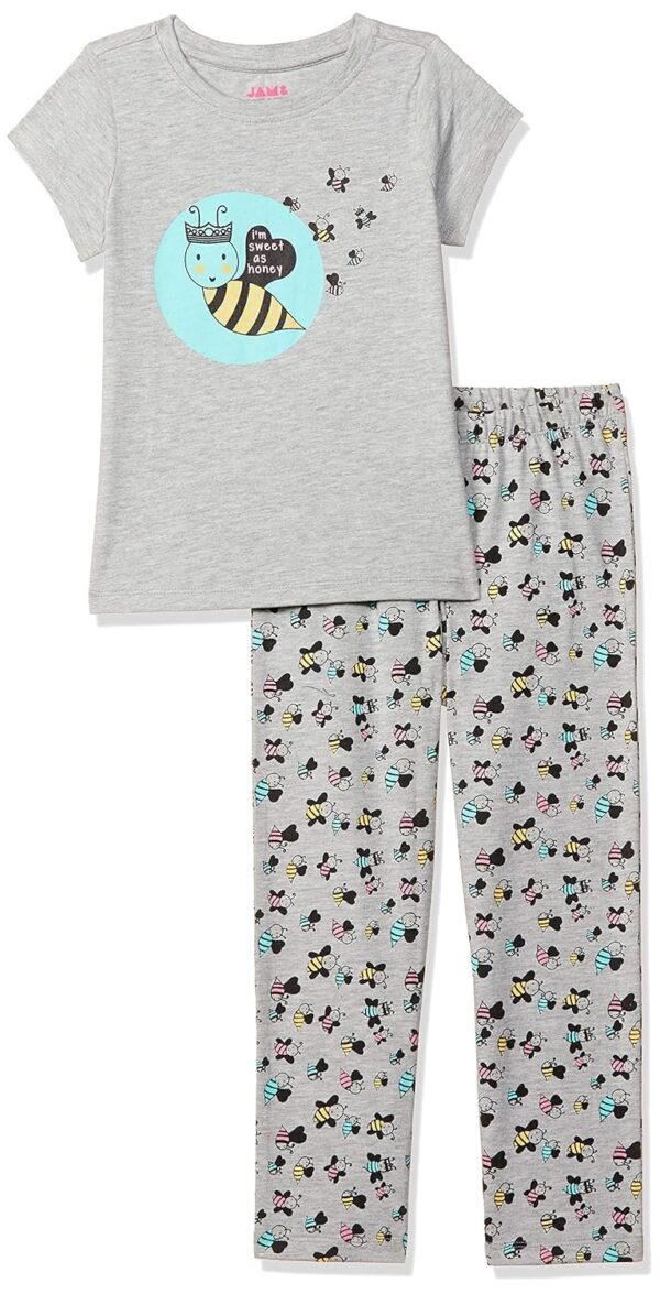 Amazon Brand - Jam & Honey Girls Girls Night Dress | 100% Cotton T-Shirt & Pajama Set | Age 2-12 Years