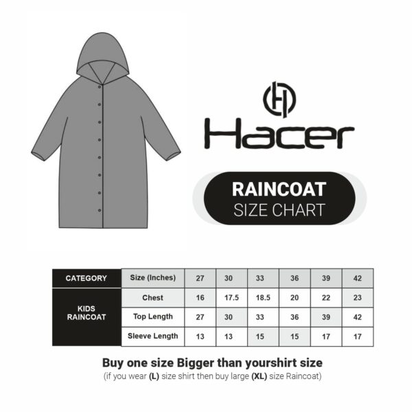 Aqua Raincoat for 3 to 4 Years Old Kids Children Water Resistant Rainsuit Adjustable Hood Drawstring Hem Rainwear with Side Pockets (27, Random Colour)
