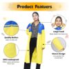 Aqua Raincoat for 3 to 4 Years Old Kids Children Water Resistant Rainsuit Adjustable Hood Drawstring Hem Rainwear with Side Pockets (27, Random Colour)