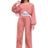BLOOD PANTHER Kid Girl's 3 Piece Dress Set - Modern Lightweight Cotton Blend Printed Sleeveless T-Shirt, Full Sleeve Top & Stylish Jumpsuit Comfortable Pull-On Closure Perfect...