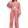 BLOOD PANTHER Kid Girl's 3 Piece Dress Set - Modern Lightweight Cotton Blend Printed Sleeveless T-Shirt, Full Sleeve Top & Stylish Jumpsuit Comfortable Pull-On Closure Perfect...