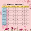 BLOOD PANTHER Kid Girl's 3 Piece Dress Set - Modern Lightweight Cotton Blend Printed Sleeveless T-Shirt, Full Sleeve Top & Stylish Jumpsuit Comfortable Pull-On Closure Perfect...