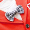 Bold N Elegant Solid Full Sleeve Jacket Coat Blazer with T-Shirt and Denim Blue Trouser Pant 3 Pc Party Suit Set for Little Boys