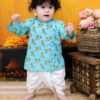 BownBee Cotton Kurta Dhoti Set, White Bottom, Traditional Indian Wear for Baby Boy