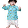 BownBee Cotton Kurta Dhoti Set, White Bottom, Traditional Indian Wear for Baby Boy