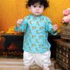 BownBee Cotton Kurta Dhoti Set, White Bottom, Traditional Indian Wear for Baby Boy