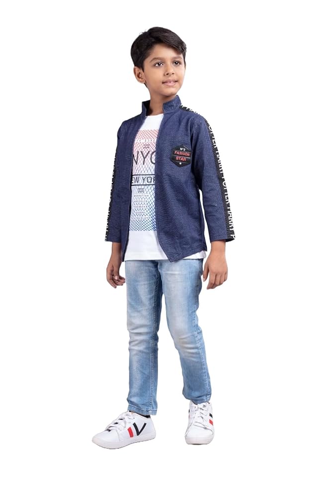 Boys Coat with Tshirt Blue