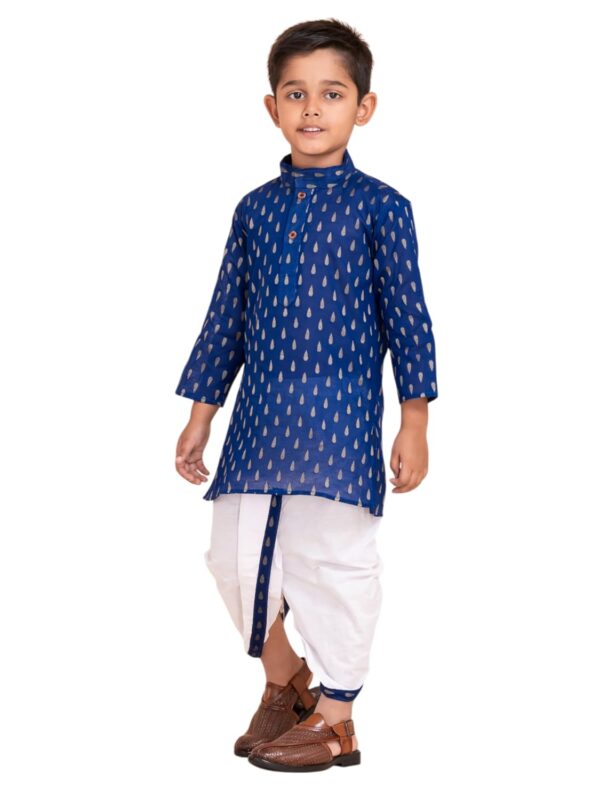 Boys Dhoti Kurta Set for Kids - Cotton Kurta and Elastic Waist Dhoti Set - Traditional Dress for Kids