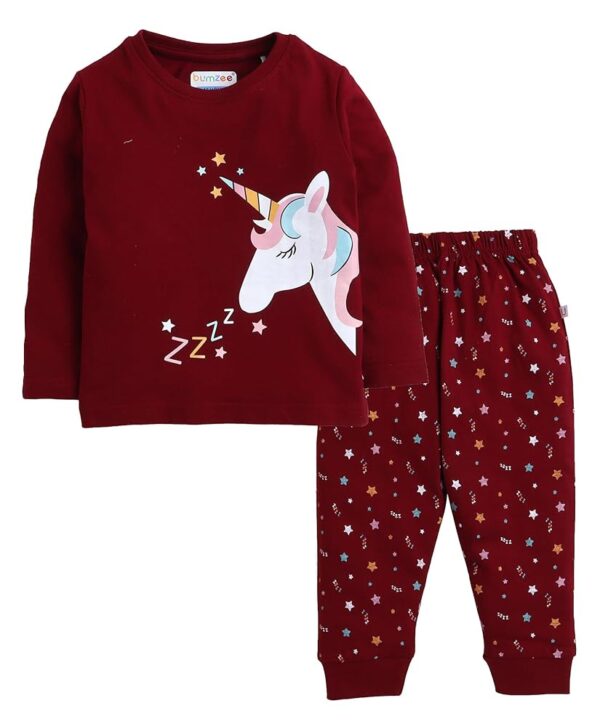 BUMZEE Girls Full Sleeves T-Shirt & Pyjama Set