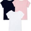 Clotth Theory Girls Super Combed Cotton Regular Fit Round Neck Printed Short Sleeve Tshirt -Combo Pack of 3