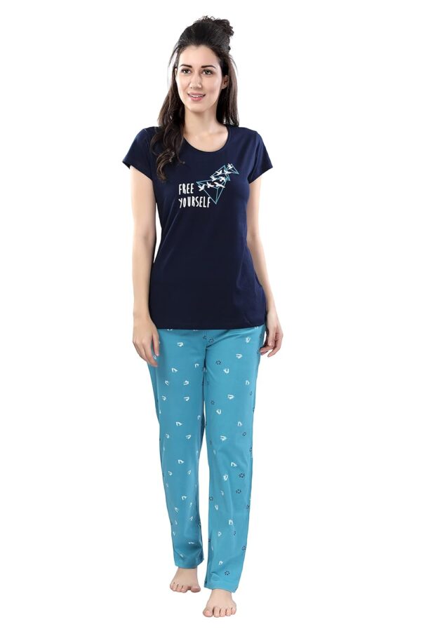 Cotton Night Suit for Women Girls | Women's Printed Cotton Night Suit Set Pyjama Set Sleepwear Nightwear Nightdress Loungewear