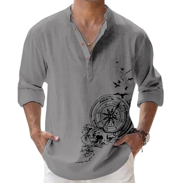 DEELMO Men's Cotton Blend Mandarin Collar Self One Design Full Sleeve Casual Short Kurta