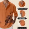 DEELMO Men's Cotton Blend Mandarin Collar Self One Design Full Sleeve Casual Short Kurta