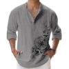 DEELMO Men's Cotton Blend Mandarin Collar Self One Design Full Sleeve Casual Short Kurta