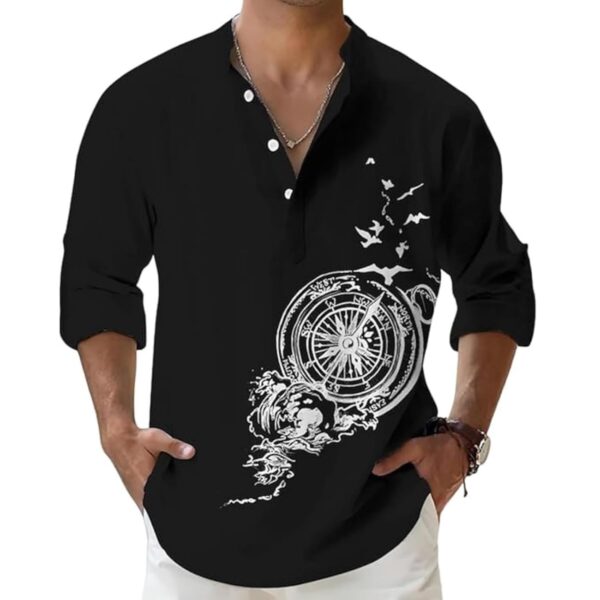 DEELMO Men's Cotton Blend Mandarin Collar Self One Design Full Sleeve Casual Short Kurta