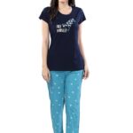 DZZO Cotton Night Suit for Women Girls | Women's Printed Cotton Night Suit Set Pyjama Set Sleepwear Nightwear Nightdress Loungewear