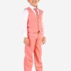 Ethic Style Developer 3 Piece Suit for Boys | Kids Wear Suit Set Coat, Pant, Tie & Shirt-Pink