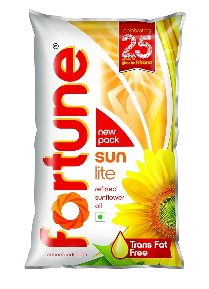 Fortune Sunlite Refined Sunflower Oil, 870 gm Pouch (Weight May Vary)