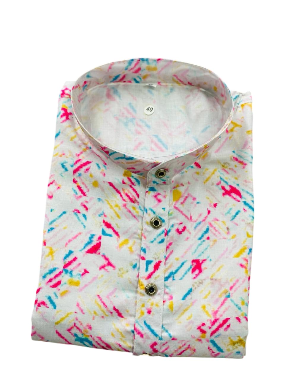 FOXDX Men's Traditional Cotton Floral Printed Only Kurta