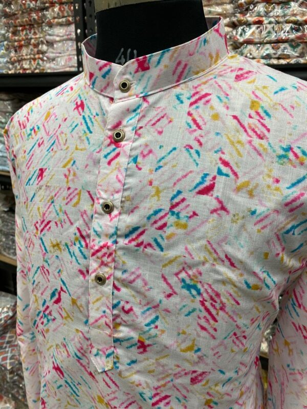 FOXDX Men's Traditional Cotton Floral Printed Only Kurta