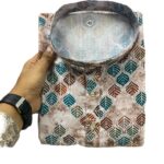 FOXDX Men's Traditional Cotton Floral Printed Only Kurta