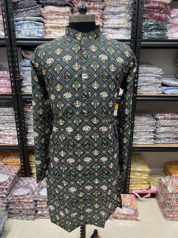 FOXDX Men's Traditional Cotton Floral Printed Only Kurta