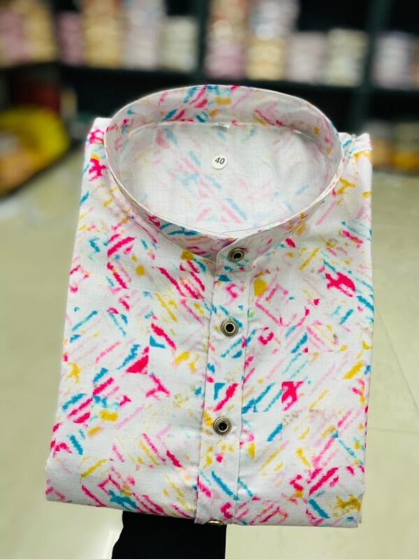FOXDX Men's Traditional Cotton Floral Printed Only Kurta