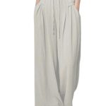 GRECIILOOKS Textured Trousers for Women | Women Loose Fit Trousers | Women's High-Waisted Pant | Women Trousers Pants | Korean Trousers for Women