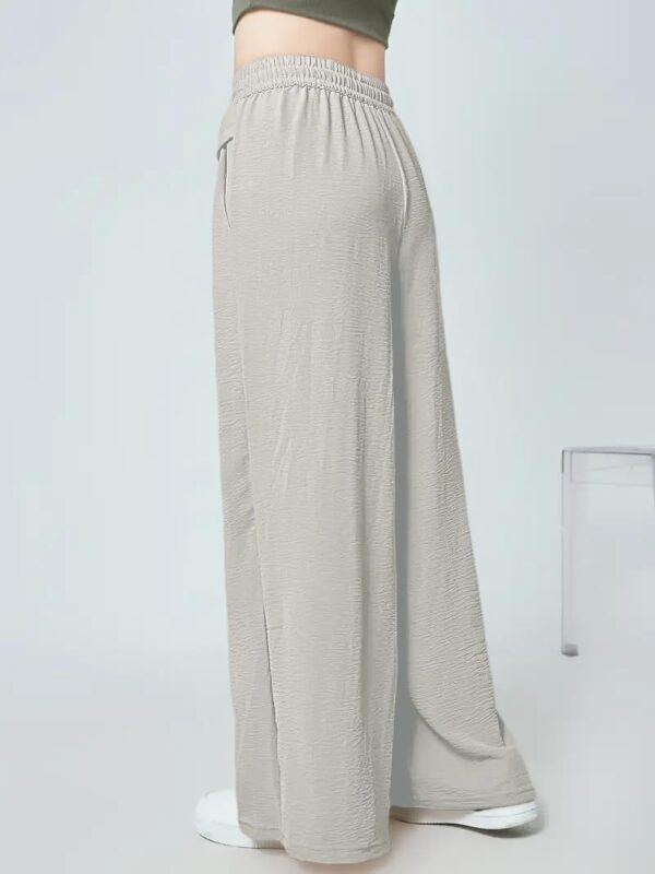 GRECIILOOKS Textured Trousers for Women | Women Loose Fit Trousers | Women's High-Waisted Pant | Women Trousers Pants | Korean Trousers for Women