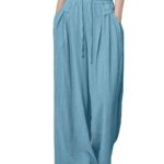 GRECIILOOKS Textured Trousers for Women | Women Loose Fit Trousers | Women's High-Waisted Pant | Women Trousers Pants | Korean Trousers for Women