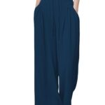 GRECIILOOKS Textured Trousers for Women | Women Loose Fit Trousers | Women's High-Waisted Pant | Women Trousers Pants | Korean Trousers for Women