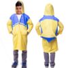 HACER Aqua Raincoat for 3 to 4 Years Old Kids Children Water Resistant Rainsuit Adjustable Hood Drawstring Hem Rainwear with Side Pockets (27, Random Colour)
