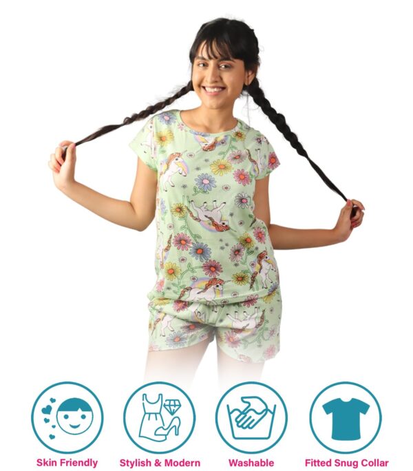 Hestia | H.NSG.N.1 | Girls Nightwear | Bottom Pyjama Tshirts | Breathable Fabric Pajama Sets | Cotton Night Dress Jogger | Trouser Full Sleeves Tshirt Night Suit for Kids|Pack 1