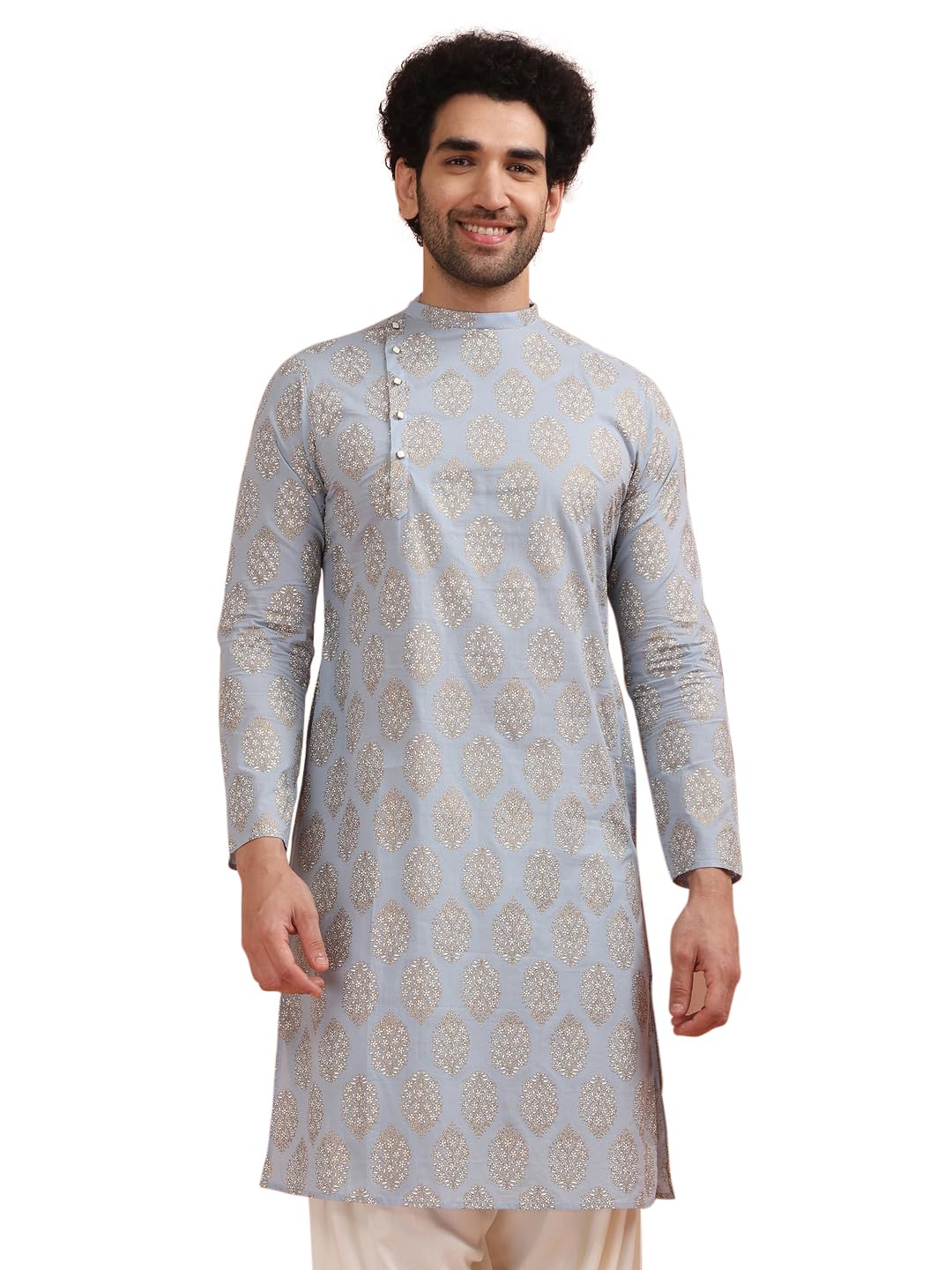 KISAH Men's Cotton Blend Regular Fit Indian Ethnic Wear Kurta for Wedding & Festivals