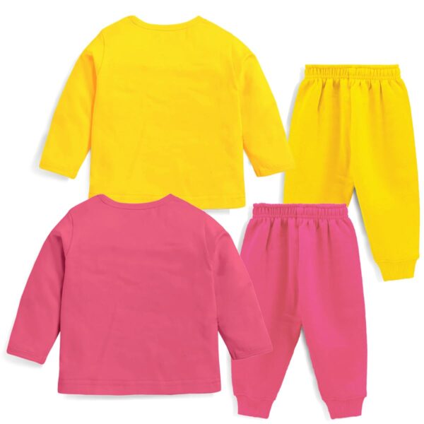 Kuchipoo Baby Girl Regular Fit Cotton T-Shirts and Pyjamas Set