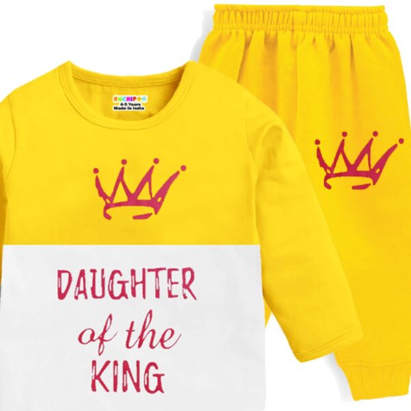 Kuchipoo Baby Girl Regular Fit Cotton T-Shirts and Pyjamas Set