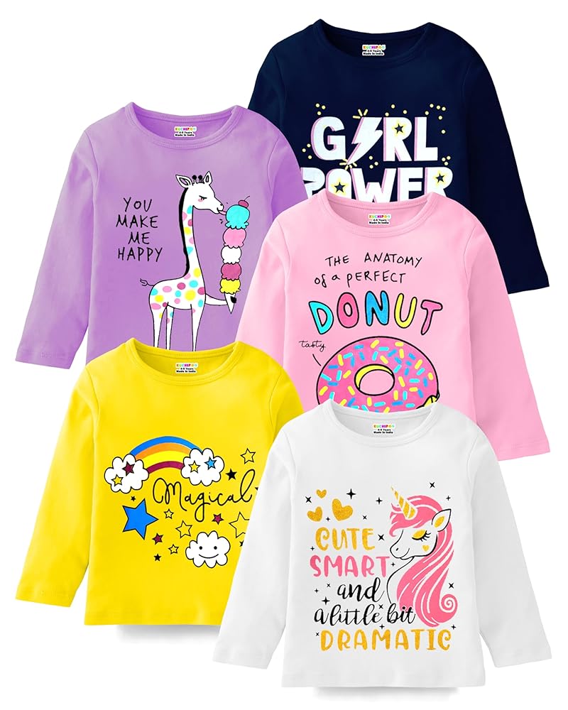 Kuchipoo Girls Full Sleeves Cotton T-Shirt