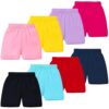 Kuchipoo Girls Regular Fit Cotton Shorts - Pack of 8