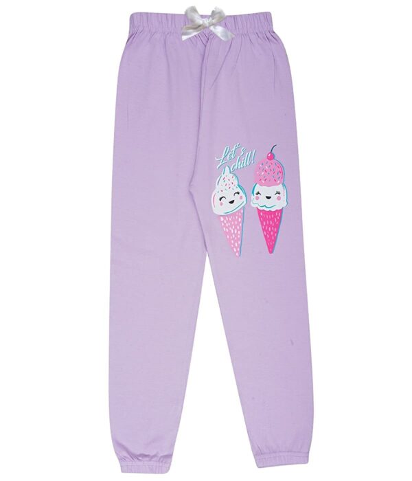 KYDA KIDS® 100% Girls Cotton Printed Track Pants (Pack of 3)