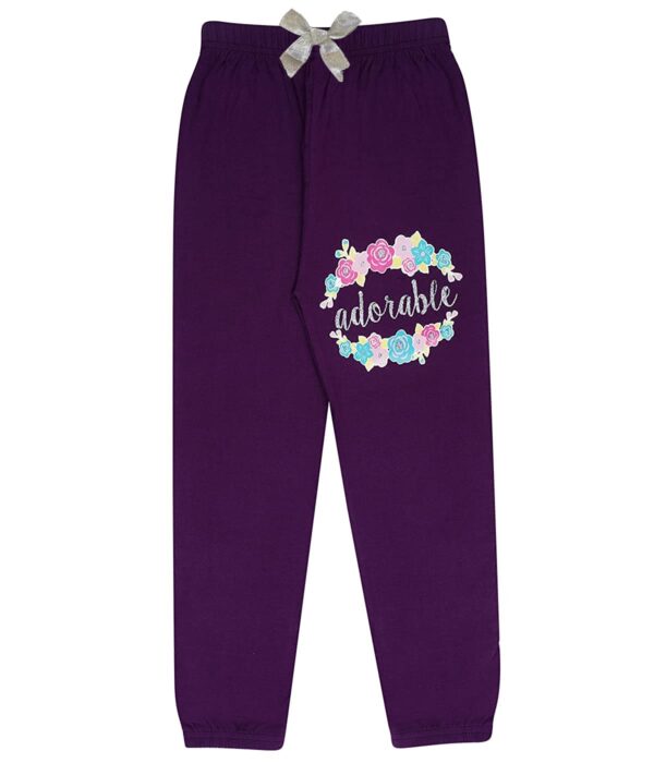 KYDA KIDS® 100% Girls Cotton Printed Track Pants (Pack of 3)