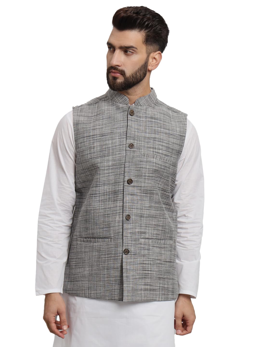 LATEST CHIKAN Men's Traditional Cotton Solid Nehru Jacket/Waistcoat