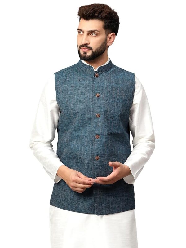 LATEST CHIKAN Men's Traditional Cotton Solid Nehru Jacket/Waistcoat